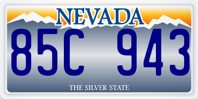 NV license plate 85C943