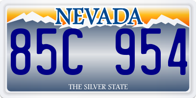 NV license plate 85C954