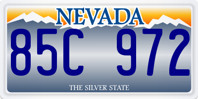 NV license plate 85C972