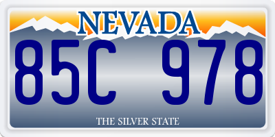 NV license plate 85C978