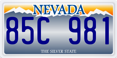 NV license plate 85C981