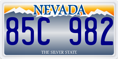 NV license plate 85C982