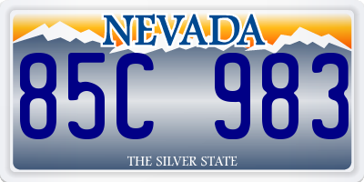 NV license plate 85C983