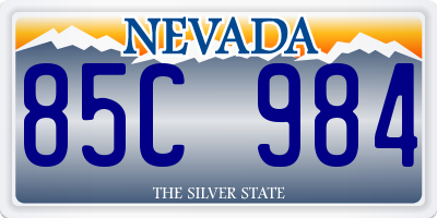 NV license plate 85C984