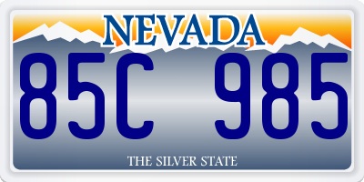 NV license plate 85C985