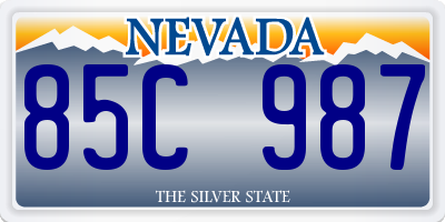 NV license plate 85C987