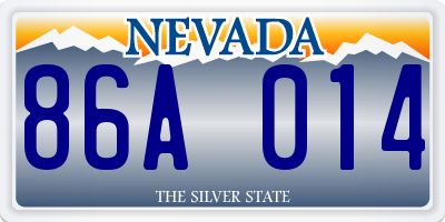 NV license plate 86A014