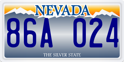 NV license plate 86A024