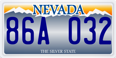 NV license plate 86A032