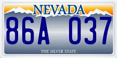 NV license plate 86A037