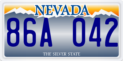 NV license plate 86A042