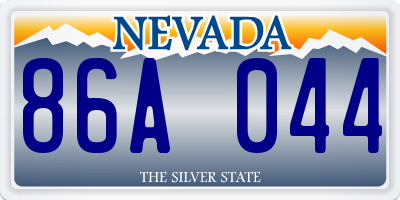 NV license plate 86A044