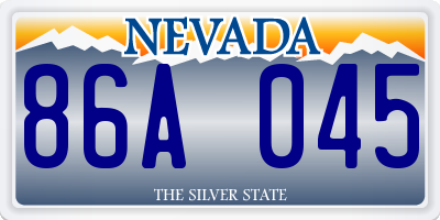NV license plate 86A045