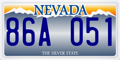 NV license plate 86A051