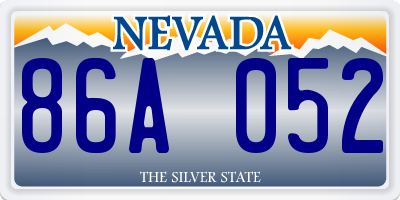 NV license plate 86A052