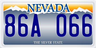 NV license plate 86A066