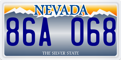 NV license plate 86A068