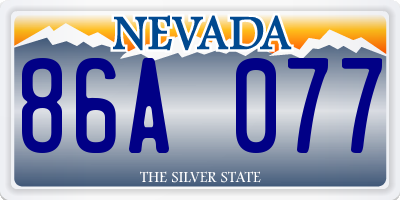 NV license plate 86A077