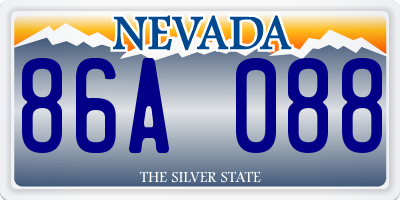 NV license plate 86A088