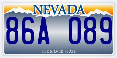 NV license plate 86A089