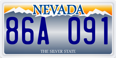 NV license plate 86A091