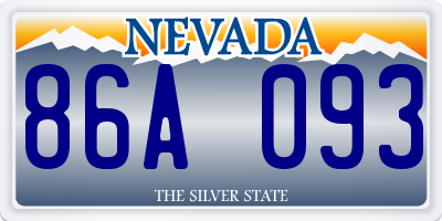 NV license plate 86A093