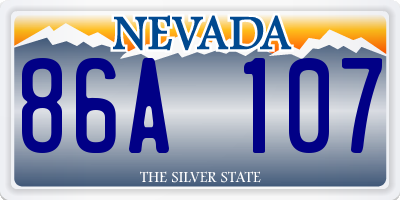 NV license plate 86A107
