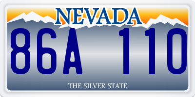 NV license plate 86A110