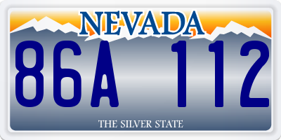 NV license plate 86A112