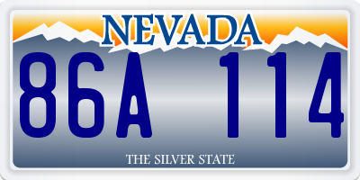 NV license plate 86A114