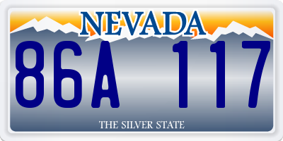NV license plate 86A117