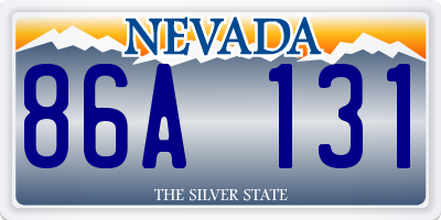 NV license plate 86A131