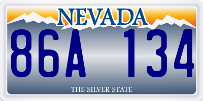 NV license plate 86A134