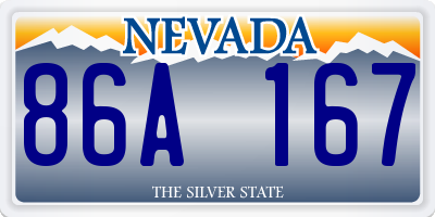 NV license plate 86A167