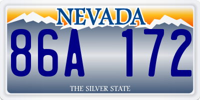 NV license plate 86A172