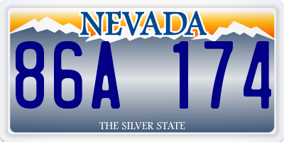 NV license plate 86A174