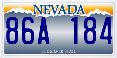 NV license plate 86A184