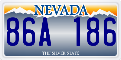 NV license plate 86A186