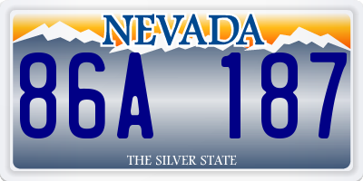 NV license plate 86A187