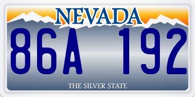 NV license plate 86A192