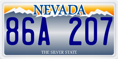 NV license plate 86A207