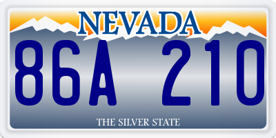 NV license plate 86A210