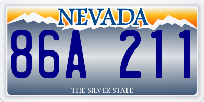 NV license plate 86A211