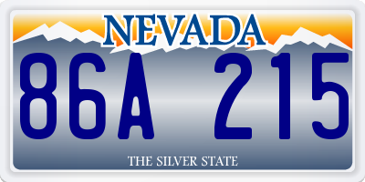 NV license plate 86A215