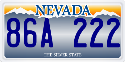 NV license plate 86A222