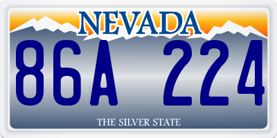 NV license plate 86A224