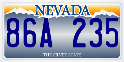 NV license plate 86A235