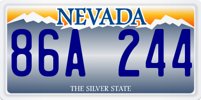 NV license plate 86A244