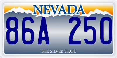 NV license plate 86A250