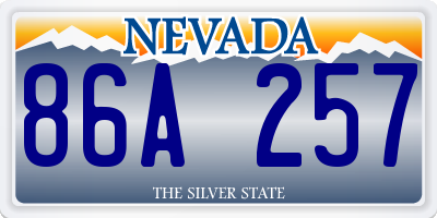 NV license plate 86A257